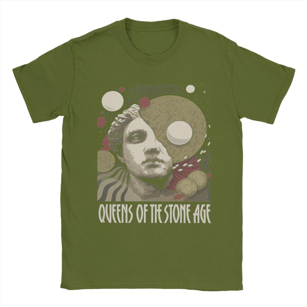 Oversized T Shirt Queens of the Stone Age Music Band Cotton T Shirts American Rock Music Tshirt for Male Short Sleeve Tops