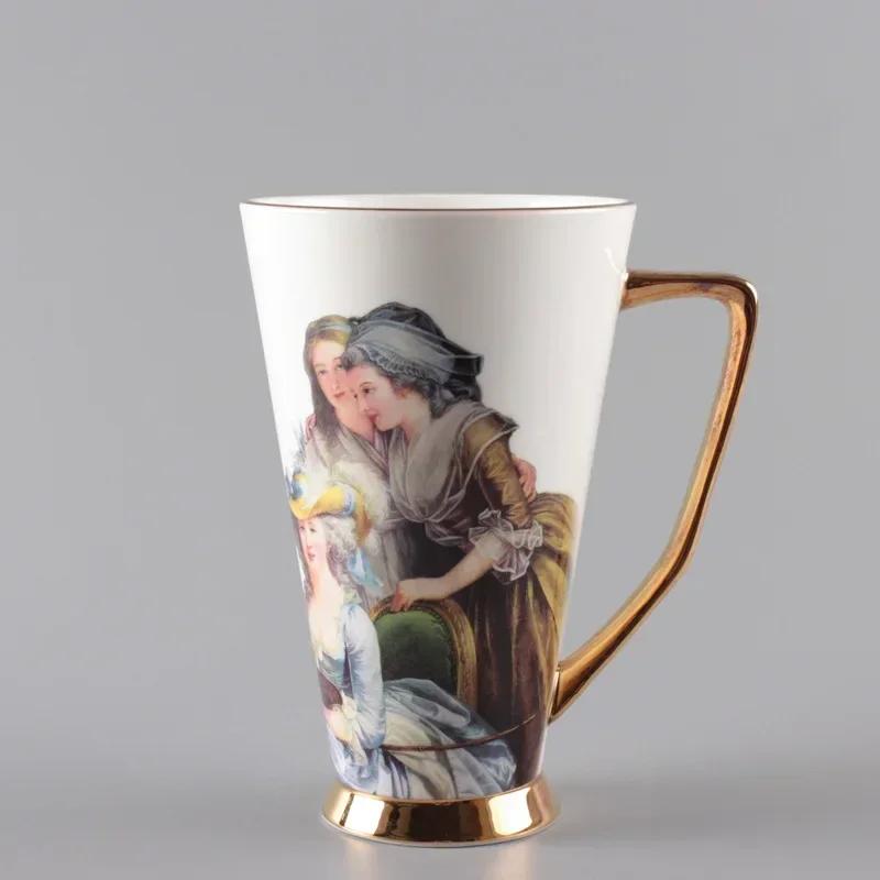 European Water Cup Bone China Cup Mug Large Capacity Retro Creative Ceramic Home Coffee Tea Cups Mugs Coffee Mug