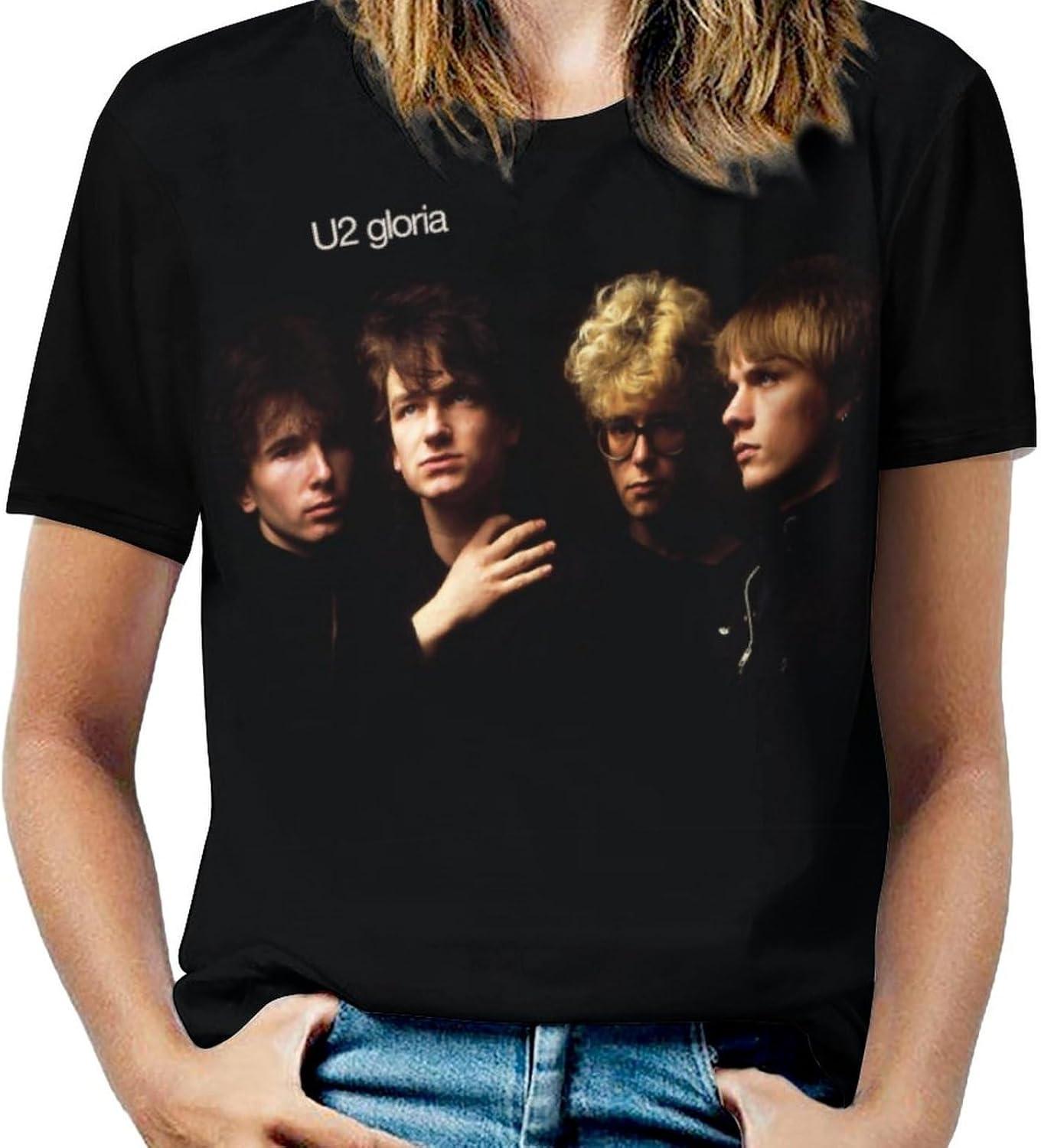 

KJDMHMTE T-Shirt for Women U2 Rock Band Women s Short Sleeve T-Shirt Casual Crew Neck Athletic T-Shirts XXXXXL чорний