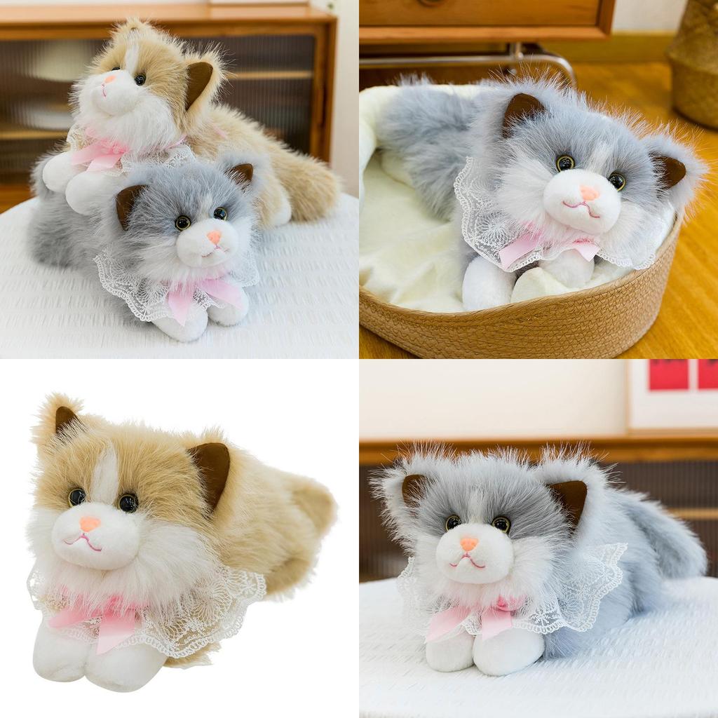 Tie Ragdoll Bow Cat Adorable Stuffed Animal Toy Pillow For Children Room Decor