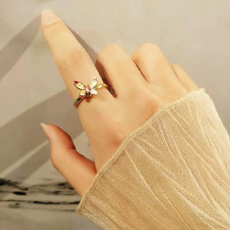 Fidget Spinner Adjustable Stacking Worry Ring for Butterfly Rotating Ring Jewelr