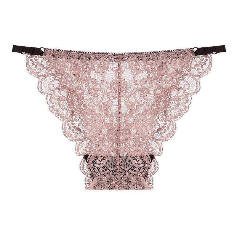 Sexy underwear ultra-thin transparent temptation lace underwear comfortable and breathable hip lift low waist large size underwear underpants