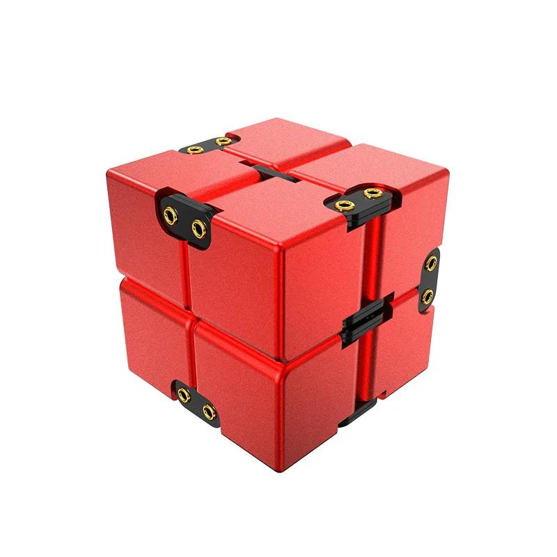 Infinite Cube Aluminum Alloy Metal Edc Stress Relief Mini Toy Portable Office Infinite Flip Cubic Fidget Relax Venting Toys