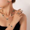 5-piece Fashionable and Elegant Gold Floral Decoration Zircon Earrings Necklace Bracelet Ring Combination