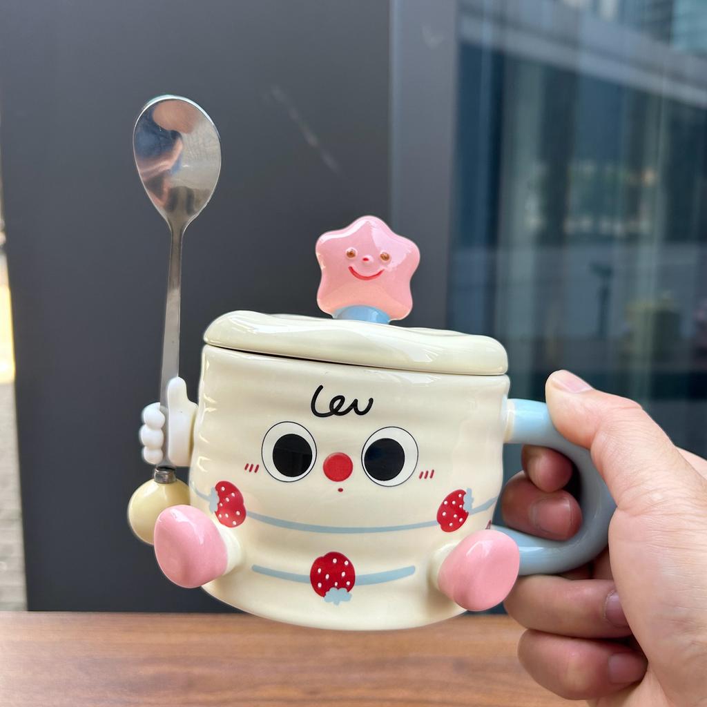 Creative Water Cup Holiday Gift Mug Gift Cup for Best Friends Girlfriend Practical Cake Ceramic Cup