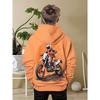 Boys' Orange Off road Motorcycle Rider Hoodie, Dynamic Printed Boys' Trendy Cool Casual Hoodie