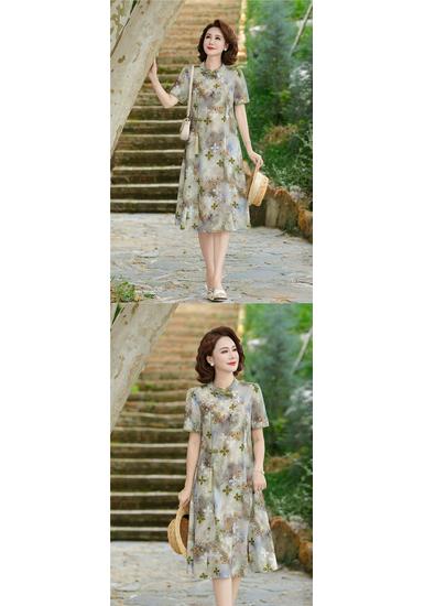 Elegant 2026 Summer Dress for Stylish Mid-Aged Women - Dignified, Generous Short-Sleeved Design