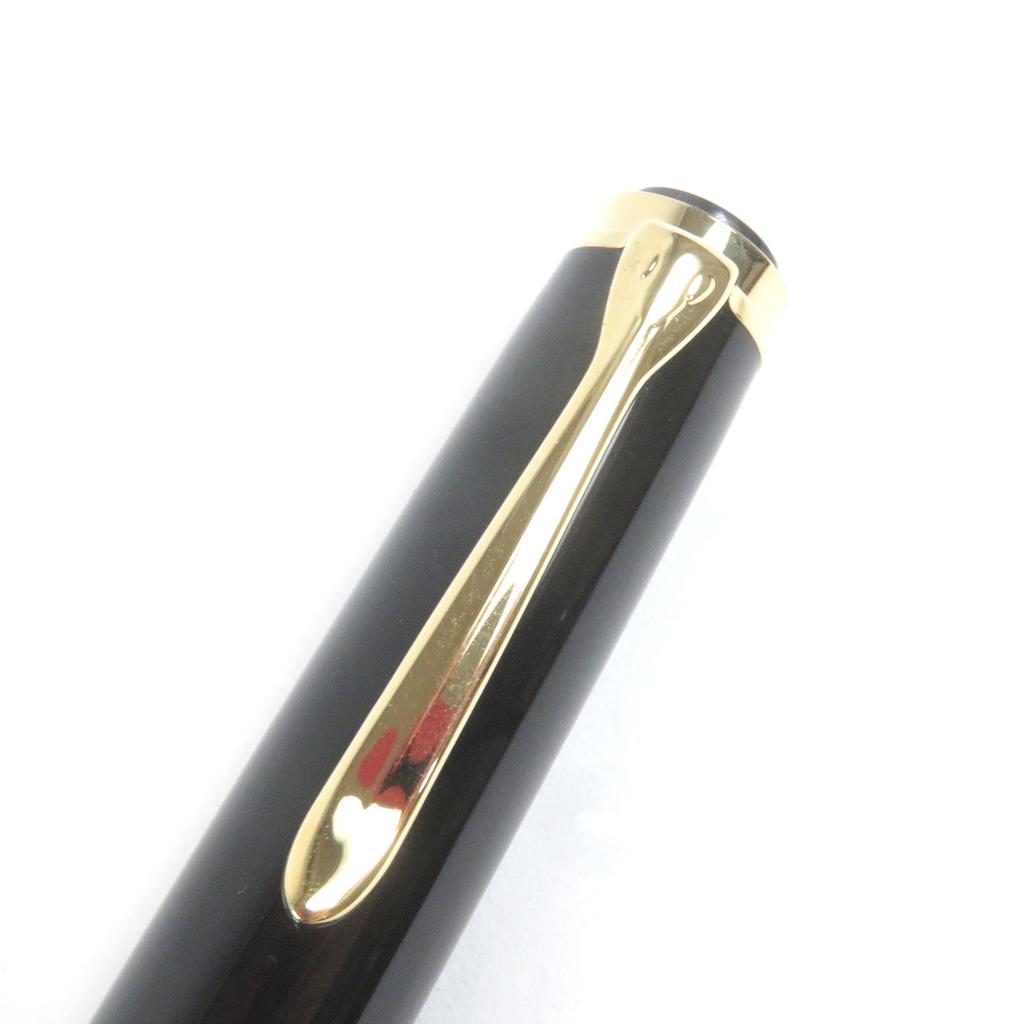 Excellent PERIKAN Fountain Pen Souvern Big Toledo Cap Type Black Gold 18K Used
