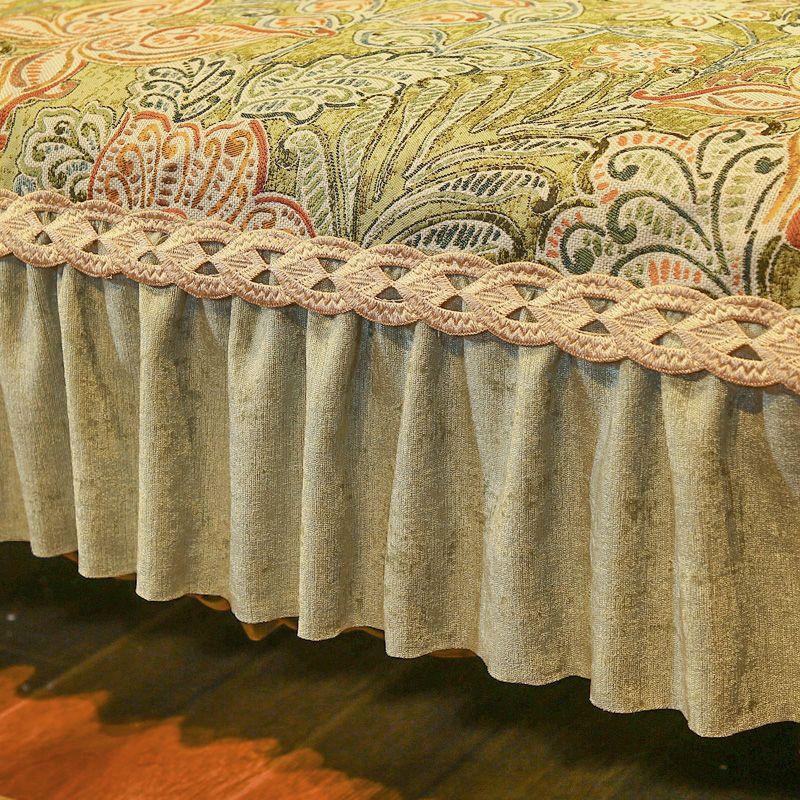 Europäischer Jacquard-Sofakissenbezug aus Chenille in L-Form mit Rocksaum, rutschfest, verschleißfest, Sofatuch, Kissenbezüge