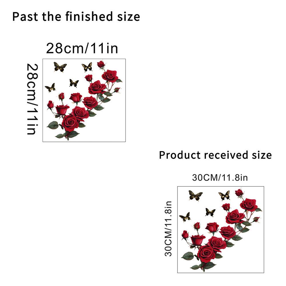 

Removable Rose Butterfly Wall Sticker for Living Room, Bedroom, Fridge, Glass, Cabinet