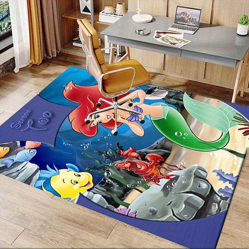 Office Rug Mermaid, Underwater theme 3D Printed Anti-Slip Rug-Machine Washable for Living Room