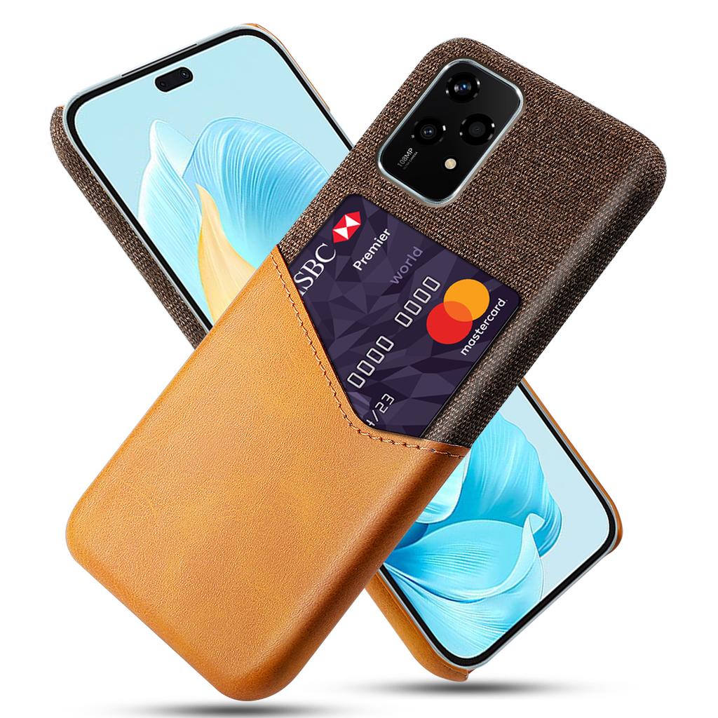 For Honor 200 Lite Case PU Leather Card Slot Cloth Texture Hard PC Phone Cover