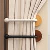 Solid Wood No-Drill Curtain Tieback & Hook - Windproof Holder for Windows & Doors