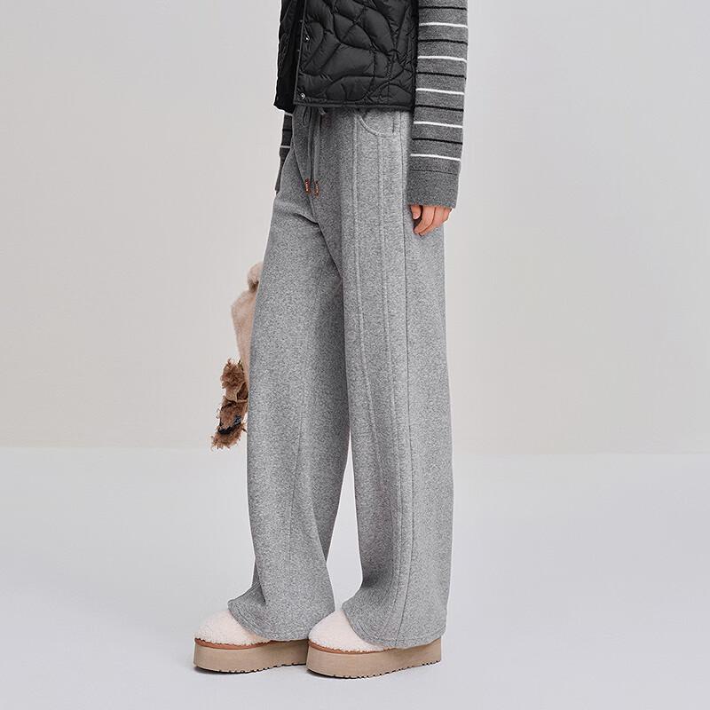 Ledin Autumn Drawstring Knit High-Waist Wide-Leg Casual Pants