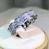 Sterling copper Classic Geometric Design Triangle Zircon Ring Single Row For Ladies Party Birthday Jewelry Gift