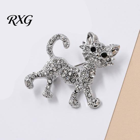 Kitten Lapel Pin Rhinestone Cat Shape Brooch Pin, Clip for Animal Accessory Women Girls, Sweater Cardigan Coat Suit Decoration Jewelry Accessories