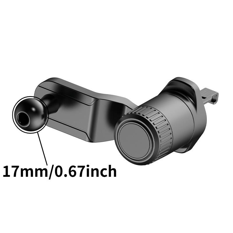 17mm Ball Head Car Phone Holder with Air Vent Clip & Navigation Support.