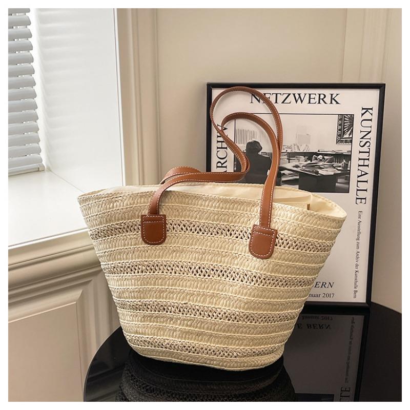 New shoulder woven bag women's commuter tote bag large-capacity vacation beach bag women's bag