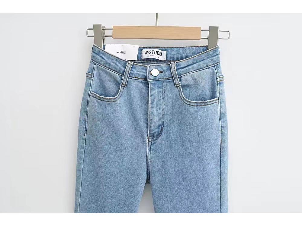 Korean Spicy Girl High Waist Flared Jeans: 2024 Spring/Autumn Elastic Slimming Skinny Trousers