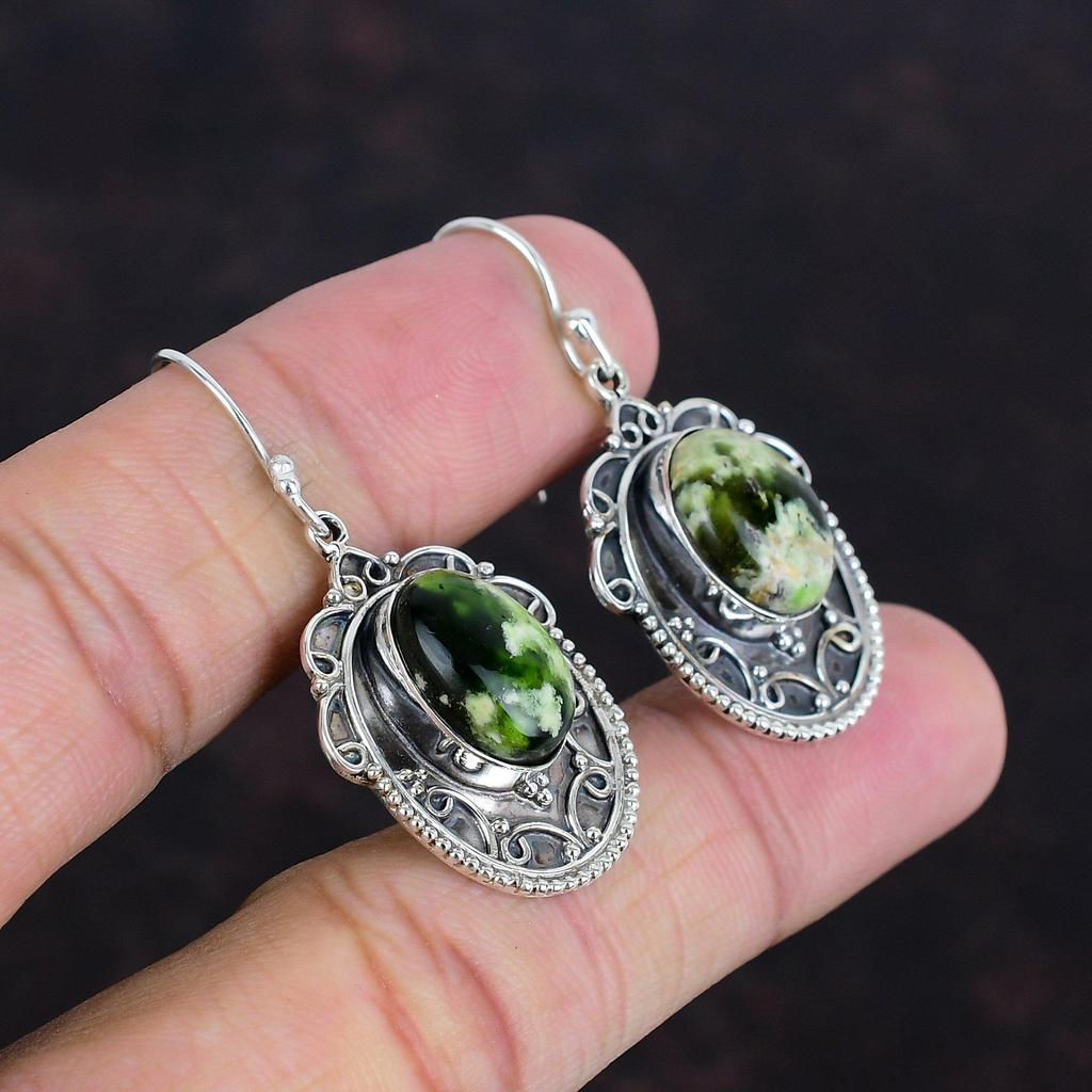 Australian Chrome Chalcedony Earring 925 Sterling Silver Earrings Vintage Earring Stylish Jewelry Handmade Gemstone Earring Gifts For Mother