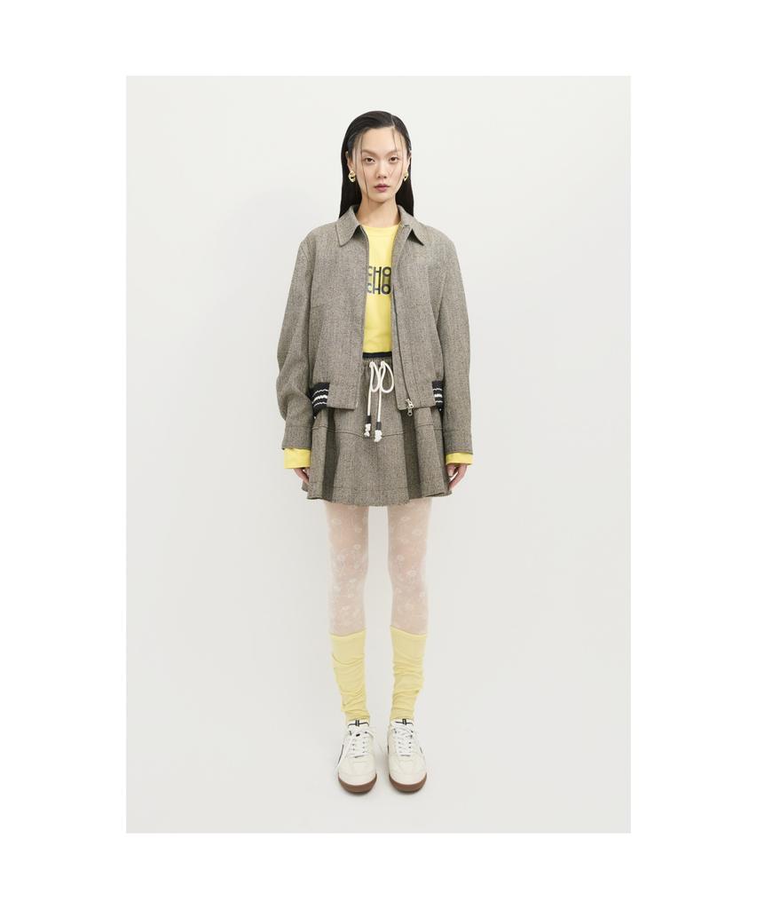 LUCKY CHOUETTE Printed Cropped Long-Sleeved T-Shirt (Yellow) Lftas25170Yex