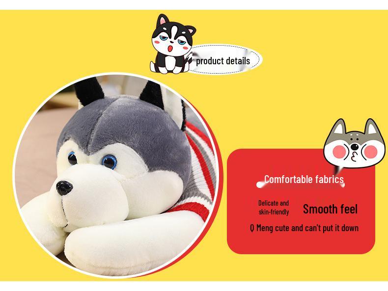 Adorable Large Husky Plush Pillow – Perfect for Bedtime & Gifts
