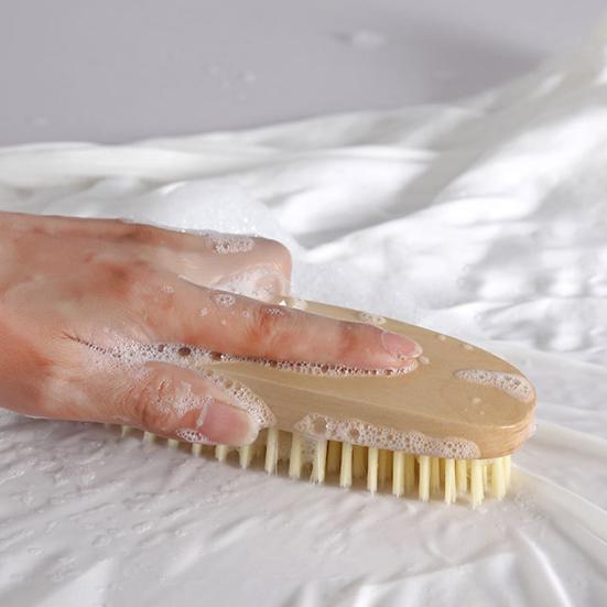 Cleaning Brush Soft Bristles Comfortable Grip Wooden Handle Portable Scrub Brush Gentle Cleaning Tool