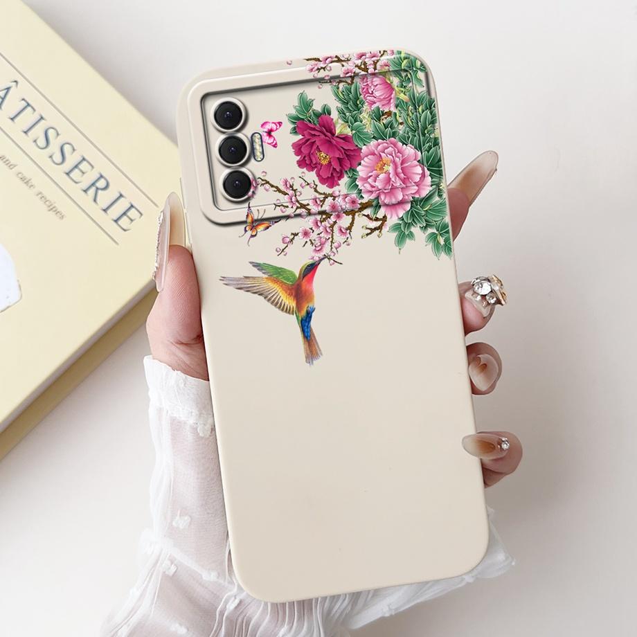 Für Tecno Spark 8P Spark8P 8 P KG7 Hülle Abdeckung Weiches Silikon TPU Blume Schmetterling Girly Mode Malerei Handyhülle Stoßstange Fundas