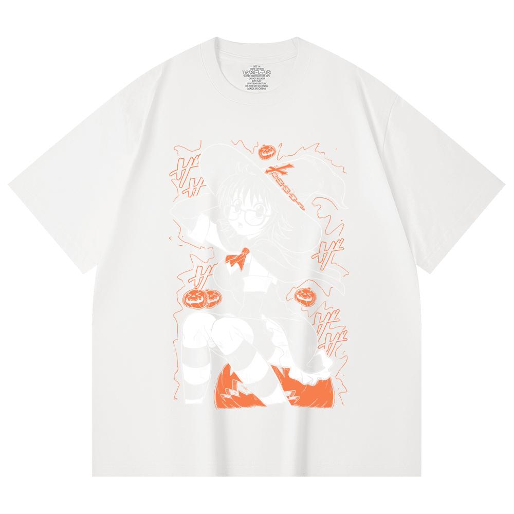 230 g/m² 100% Bawełna HXH V11 Shizuku Nadruk Halloweenowy Unisex Ciężka Bawełniana Koszulka