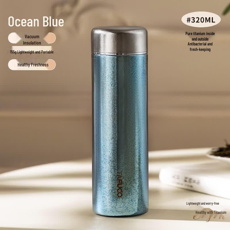 TAFUCO T6016 Pure Titanium Vacuum Insulated Thermos with Tea Infuser