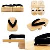 8 (eight) Authentic Paulownia Wood Two-Toe Geta Sandals for Men, Black, Size L, Approx. 28.0cm