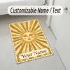 Sunshine Smiles Theme Soft Crystal Velvet Rug Custom Name & Text Print Non Slip Floor Rug for Bedroom Living Room