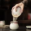 1Pc 125ML Lard Frozen Small Garden Hat Cover Bowl Retro Household Three Talents Tea Bowl Kung Fu TeaSet Ceramic Teacup with Lid