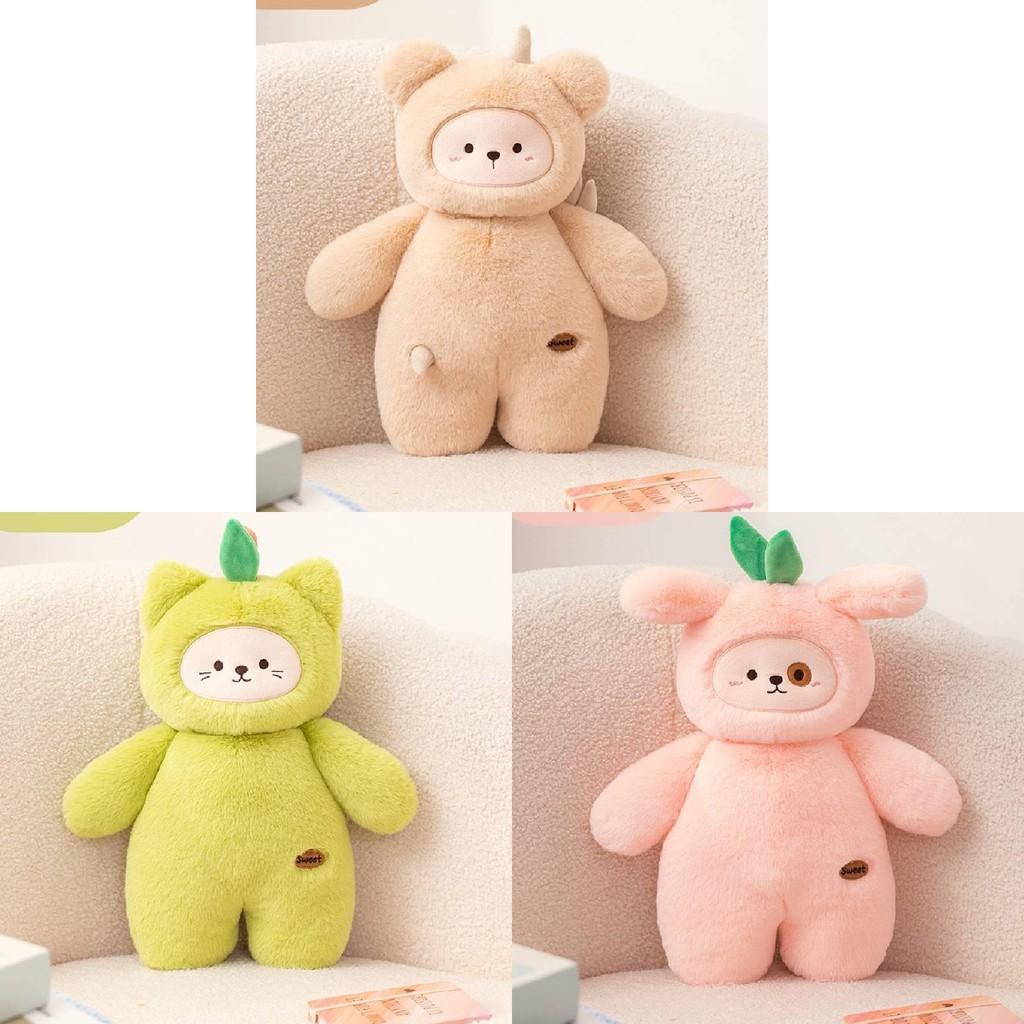 Fruit Series Peach Dog Pear Cat Potato Bear Plush Toy Stuffed Doll Decoration