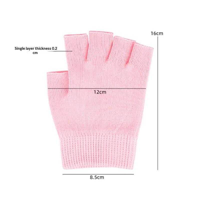 Reusable Cotton Gel Half-Finger Gloves For Deep Moisturizing Care Overnight Repair Treatment For Dry Cracked Hands Care Tool