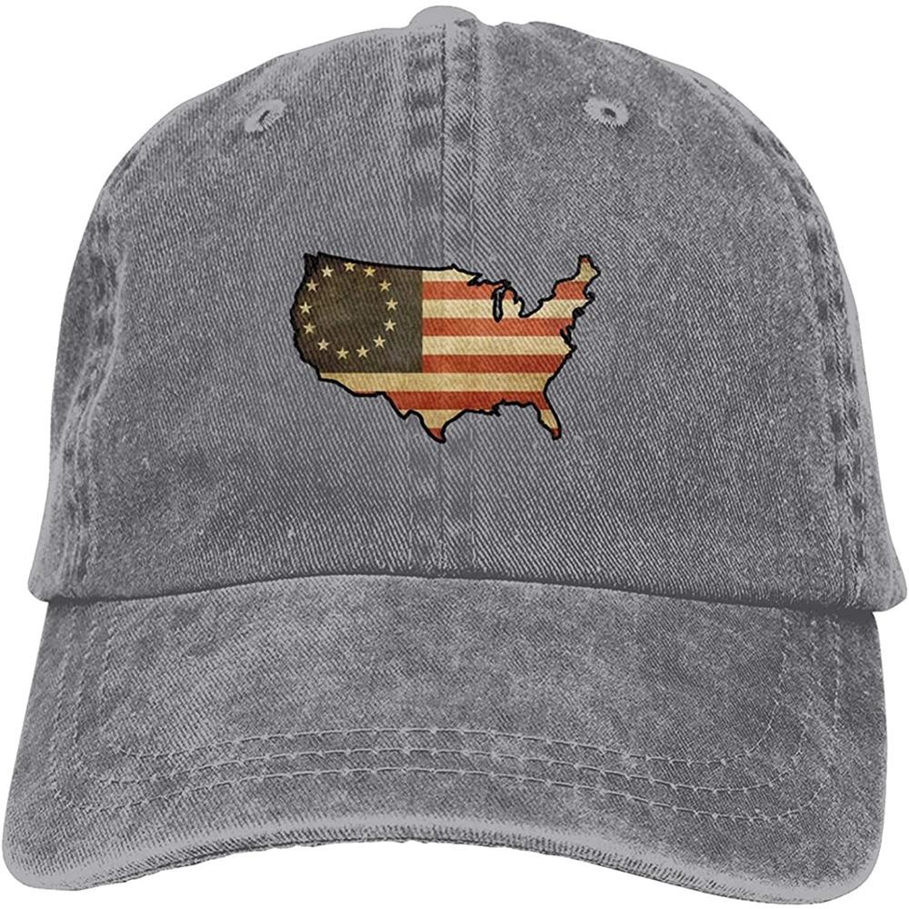 US Map Betsy Ross Flag Unisex Fashion Dad Hat Cotton Adjustable Baseball Cap