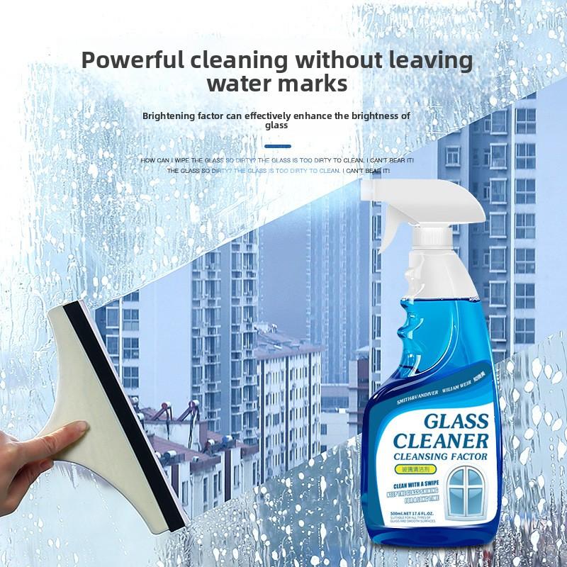 Glass cleaner, household glass cleaner, bathroom powerful decontamination and descaling cleaner, glass mirror surface