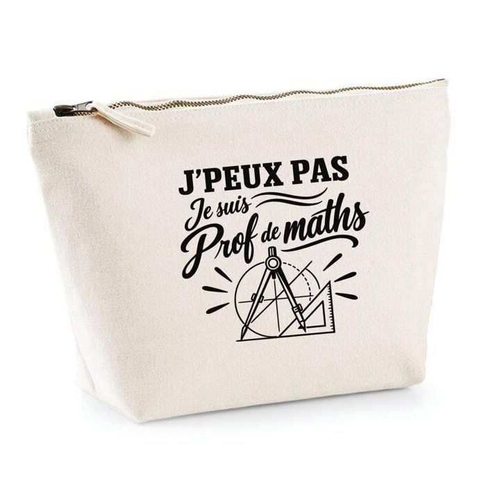 Trousse de toilette - PLANETEE - J'peux pas minimaliste - Beige - 100% coton - 3 L, zip métal