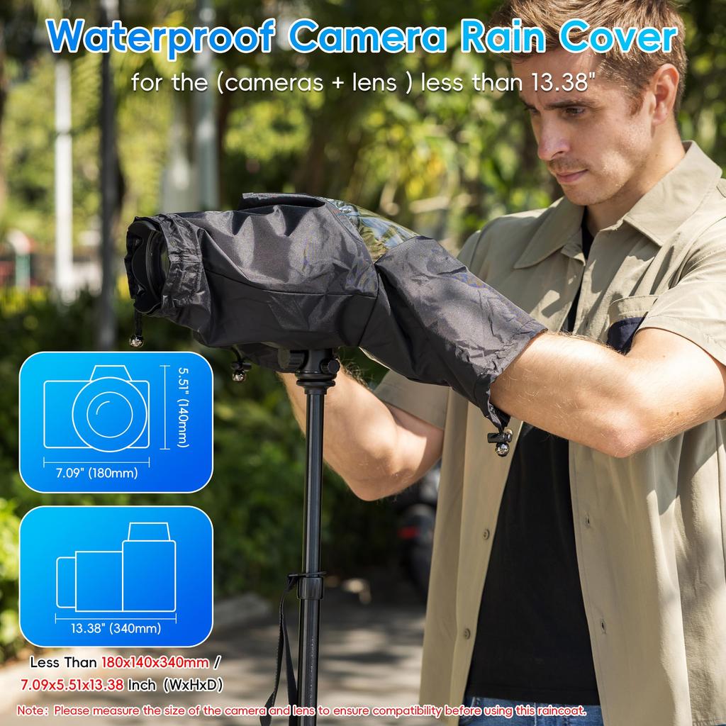 Professional Waterproof Camera Rain for and Other DSLR and Mirrorless Cameras with Camera Photography Rain Gear Cover/Raincoat Canon, Nikon, Sony,