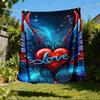 1pc Heart Wings Love Throw Blanket Polyester Fiber, Lightweight Flannel, Soft & Warm, All Season Use for Outdoor, Camping