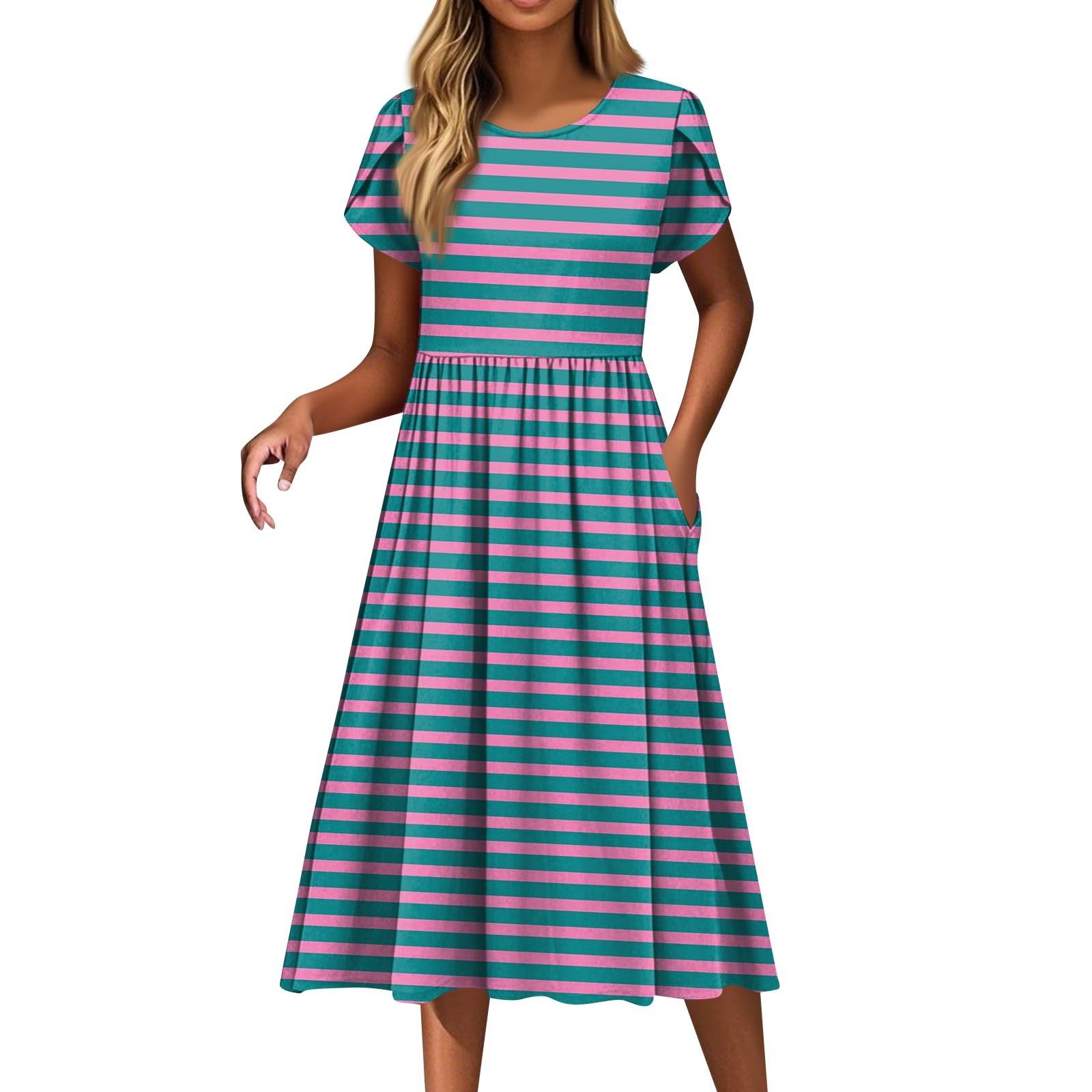 

Женские платья Винтажные цветочные платья с круглым вырезом и коротким рукавом XXXL