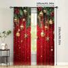 Set Of 2 Sparkling Golden Stars Curtains Designchristmas Materialpolyester Holiday Decor Home Curtain Made Polyester With Rod Pocket