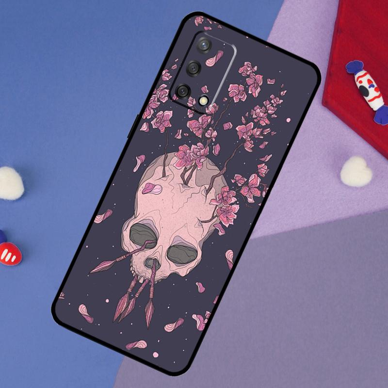 Gotische Bloemen Schedel Hoesje Voor Oppo A78 A18 A38 A74 A94 A54 A58 A98 A80 A60 A40 A96 A76 A16 A15 A17 A57 A5 A6 Pro
