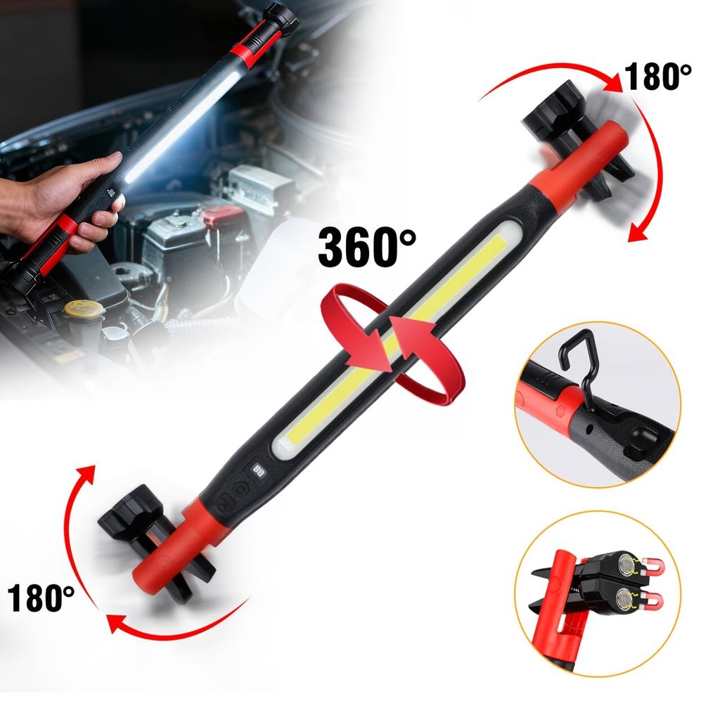 Portable LED Magnetic Work Light Rechargeable Underhood Work Lamp With Hooks Rotating Magnetic Base For Car Repairing Emergency