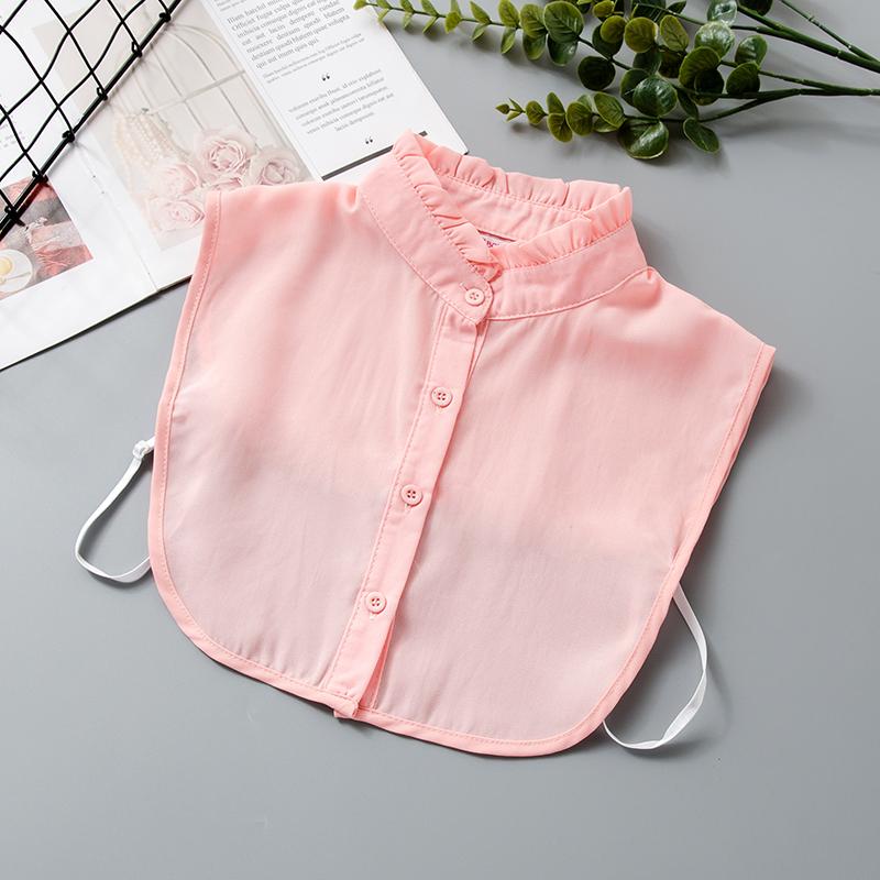 White Women's Stand Fake Collar Blouse Black Detachable Lapel Turtleneck Top Half Shirt Faux Col Tie Detail