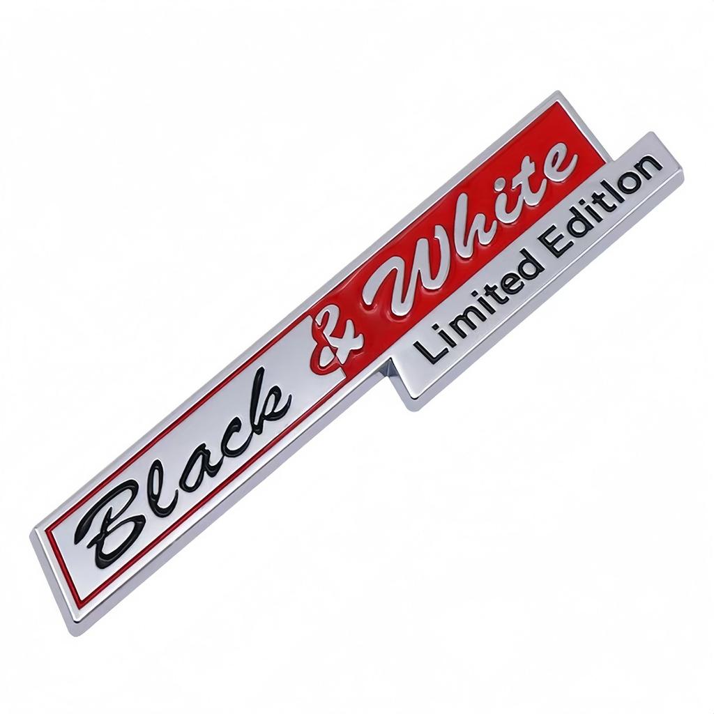 3D Metall Limited Edition Schwarz&Weiß Logo Abzeichen Aufkleber Seitenkotflügel Kofferraum Heck Emblem Aufkleber