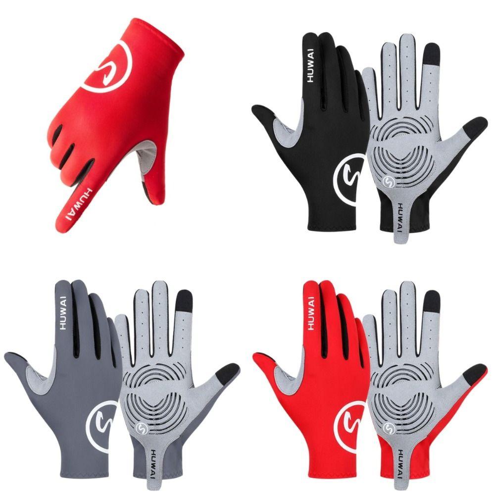 Breathable Long Full Fingers Touch Screen Fitness Gloves New Cycling Gloves  Riding Racing
