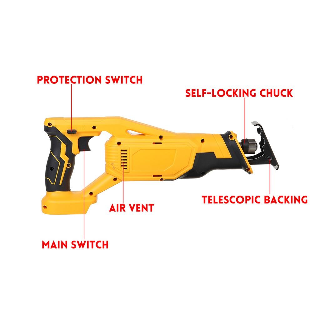 Cordless Electric Saw Reciprocating Saw Variable Speed for Wood Metal Cutting DIY Power Saws for 18V/20V Battery