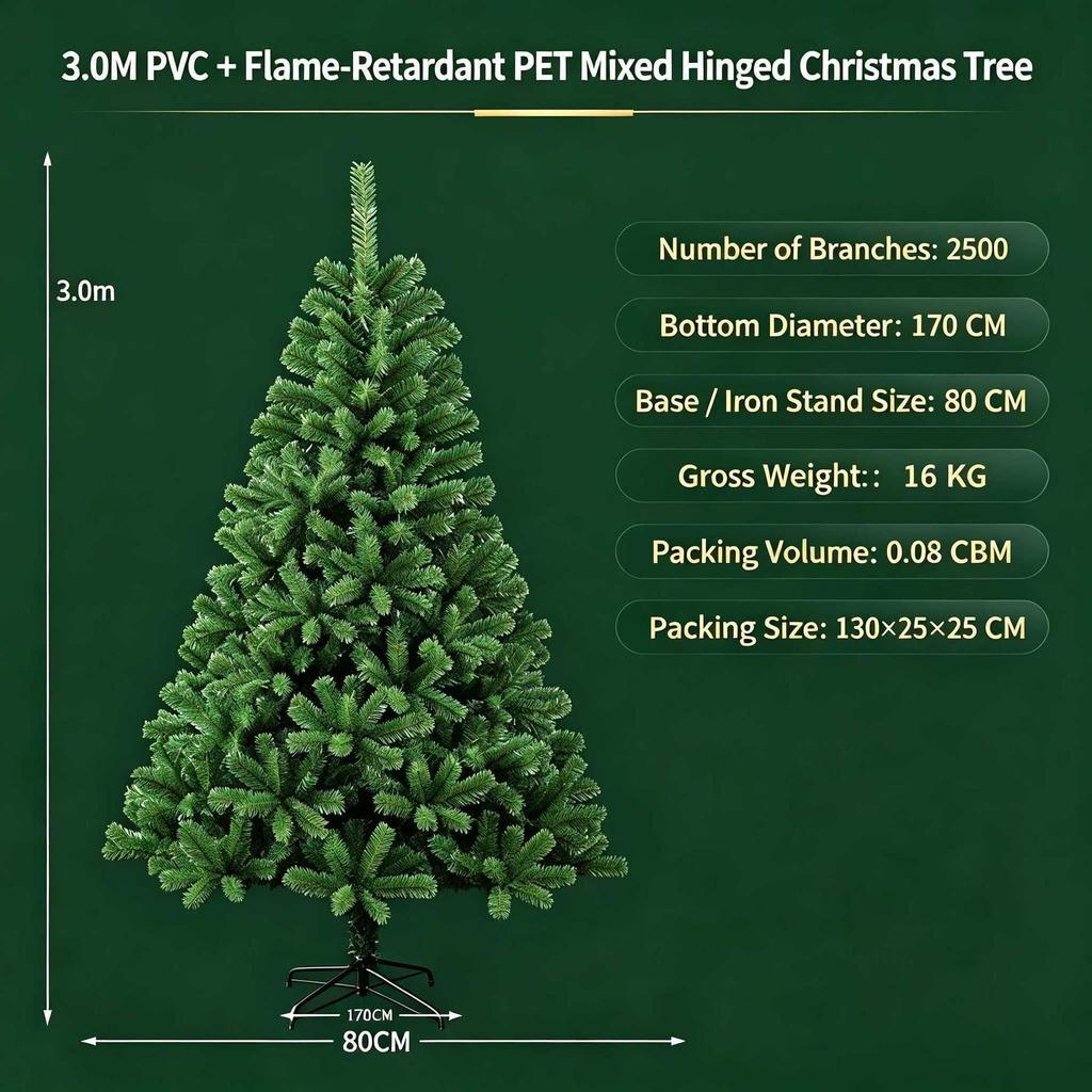 PVC Encrypted Christmas Tree with Pointed Top for Mall and Hotel Decorations