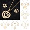 Valentine's Day Geometric Star Pendant Necklace & Earrings Set